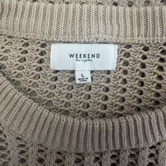 Weekend Los Angeles Girls Cotton Beige Sleeveless Knit Sweater Vest Size Large - Picture 6 of 7